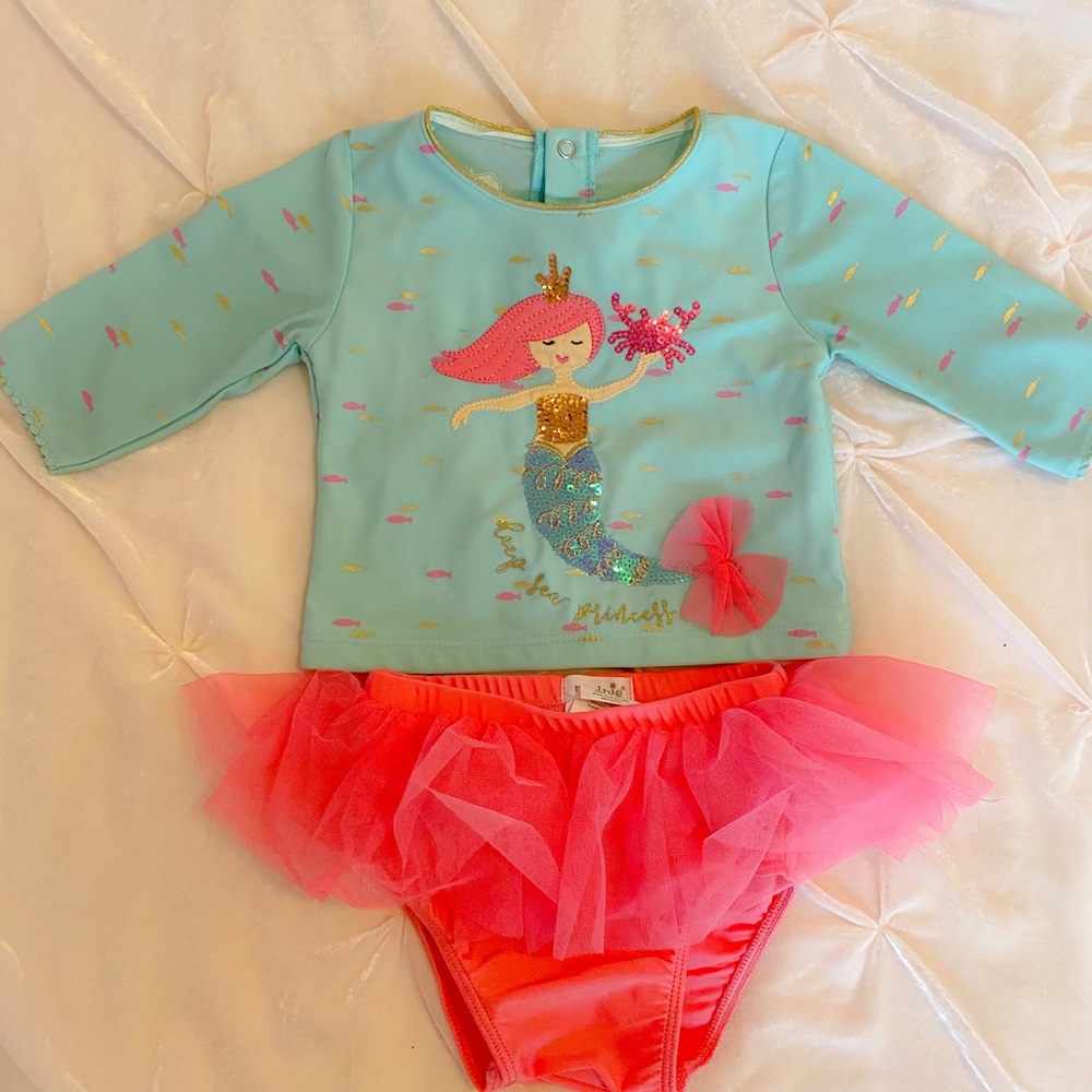 Mud Pie Mermaid Swimsuit w/ rash guard